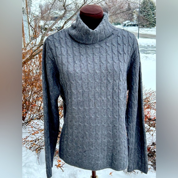 TALBOTS silk/cashmere cable knit sweater sXL-super soft-looks new-cowl neck - Picture 1 of 4